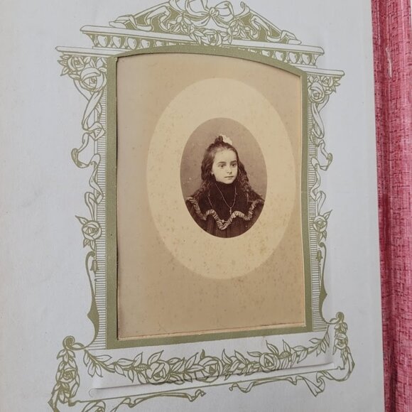 Antique FRENCH 1800s 1900s Photo Album Victorian Velvet Embossed WITH Pictures - Picture 10 of 16
